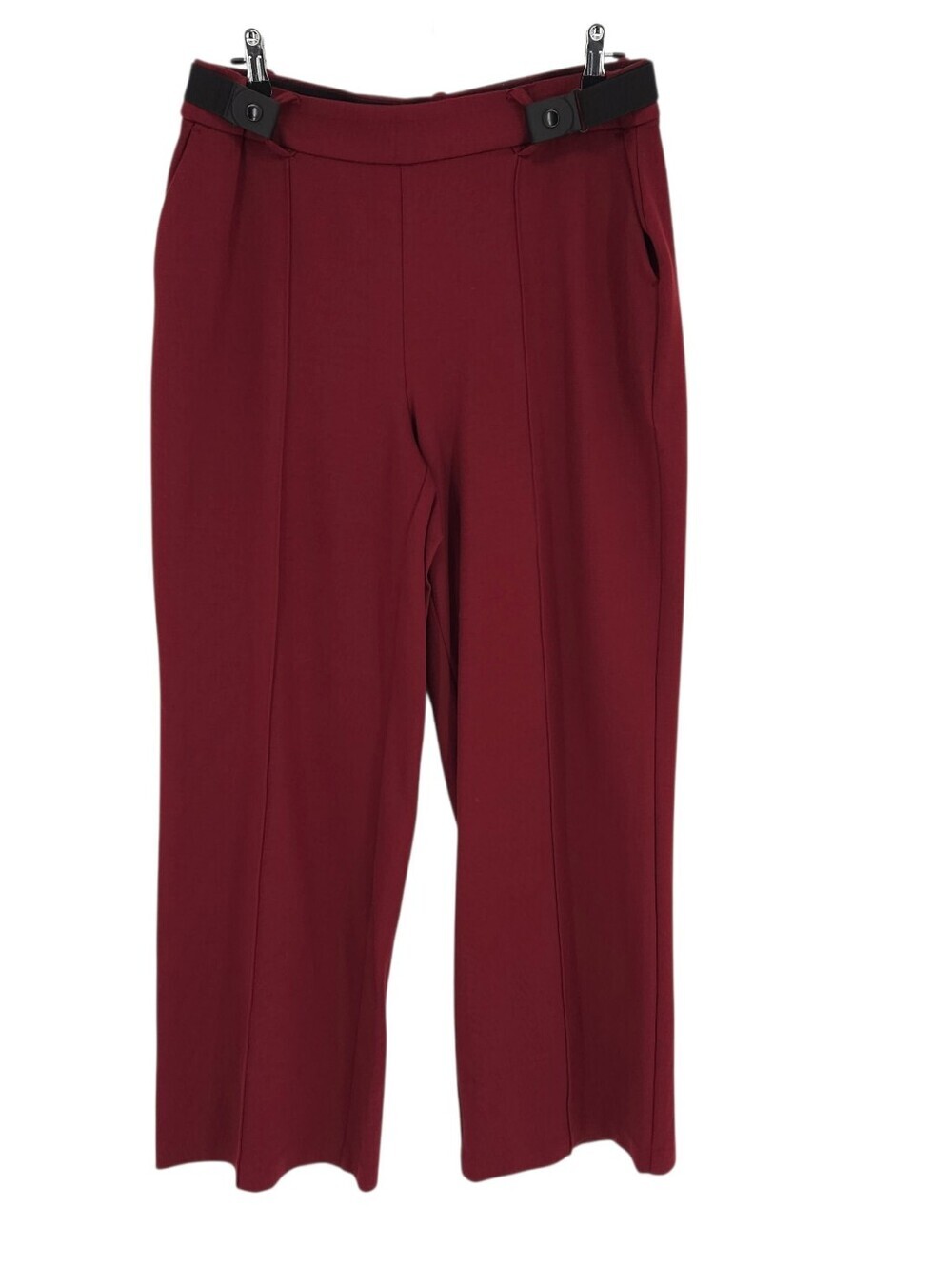Lane Bryant Wide Leg Dress Pants Wine Red Pull On High Rise Ponte Knit 14 16 - Picture 1 of 7